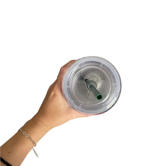 Starbucks Coffee 2012 Metallic Green Foil Acrylic 16oz Travel Mug Tumbler - Picture 6 of 7